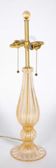 Pair of Murano Glass Lamps with Gold Flecks