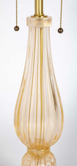 Pair of Murano Glass Lamps with Gold Flecks