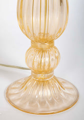 Pair of Murano Glass Lamps with Gold Flecks