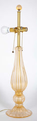 Pair of Murano Glass Lamps with Gold Flecks
