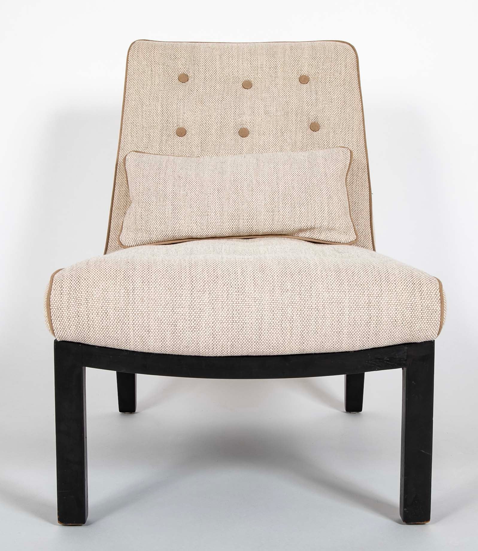 Pair of Mid-Century Slipper Chairs Designed by E. Wormley for Dunbar