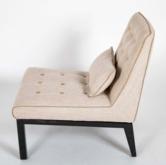 Pair of Mid-Century Slipper Chairs Designed by E. Wormley for Dunbar