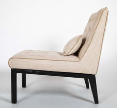Pair of Mid-Century Slipper Chairs Designed by E. Wormley for Dunbar
