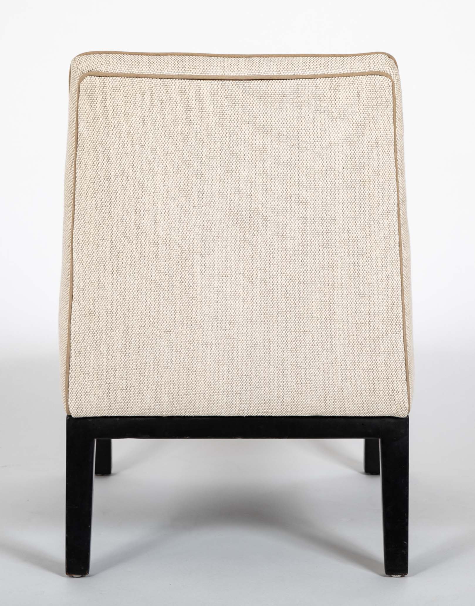 Pair of Mid-Century Slipper Chairs Designed by E. Wormley for Dunbar