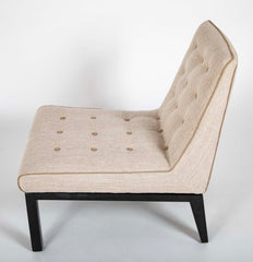 Pair of Mid-Century Slipper Chairs Designed by E. Wormley for Dunbar