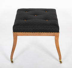 Georgian Stool Upholstered in Quality Black Horsehair