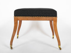 Georgian Stool Upholstered in Quality Black Horsehair