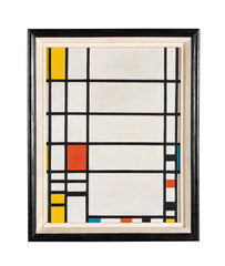 Mid-Century Unsigned Oil on Board Inspired by Mondrian