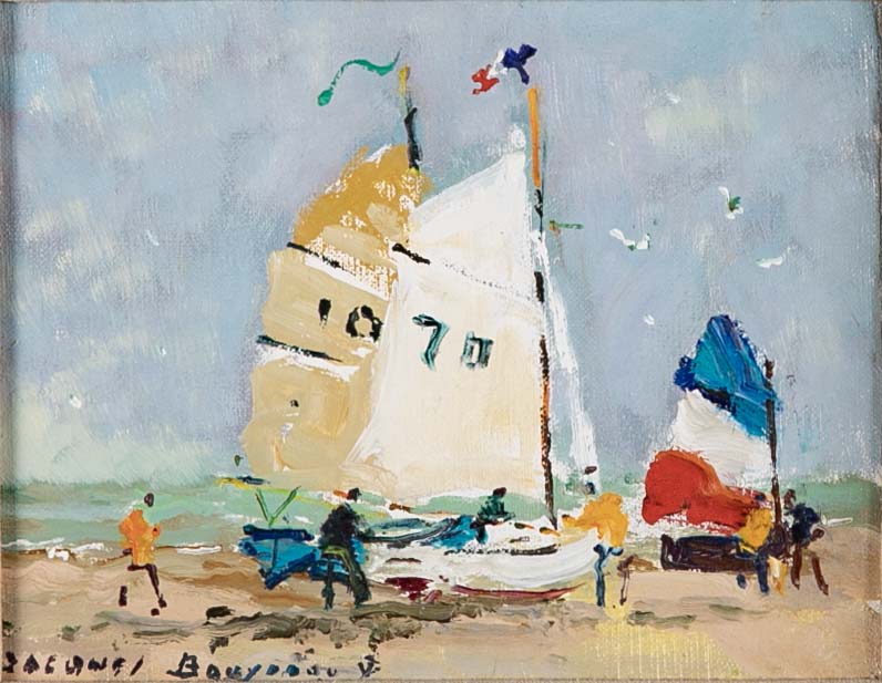 "Les Voiles" Oil on Canvas by French Artist Jacques Bouyssou