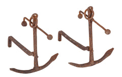 Pair of Antique Anchors Converted to Andirons