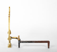 A Pair of Vintage Brass Anchor Form Andirons