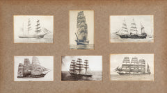 A Framed Group of Late 19th Century Photographs of Various Sailing Ships