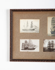 A Framed Group of Late 19th Century Photographs of Various Sailing Ships