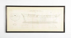 Original Early 19th Century Ship Plan for 18 Gun Navy Brig of War