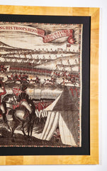"The Duke of Wellington Reviewing the Troops Before the Battle of Waterloo" Rare Early 19th Century Printed Cotton