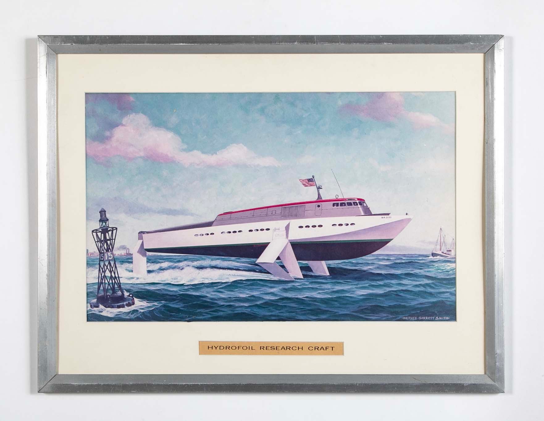 Print of Hydrofoil Prototype Project by Electric Boat, Groton, CT for the US Navy