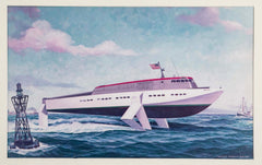 Print of Hydrofoil Prototype Project by Electric Boat, Groton, CT for the US Navy