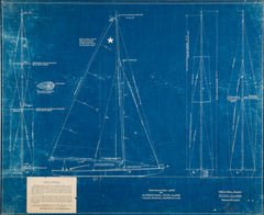 1929 Original Blueprint for International Star Class Racing One Design Sail Boat
