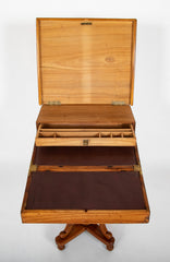 Unusual Mid 19th Century Campaign Desk on Tripod Base