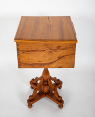 Unusual Mid 19th Century Campaign Desk on Tripod Base