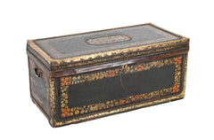 Chinese Export Leather Covered Camphorwood  Trunk