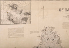 Original Chart of St. Lucia, Windward Islands, Published by James Imray & Son