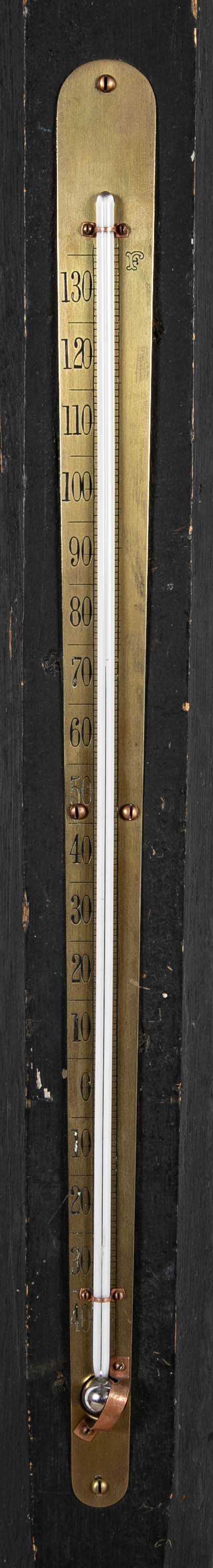 Carved Wood Painted Ship Hull with Thermometer