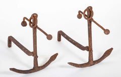 Pair of Antique Anchors Converted to Andirons