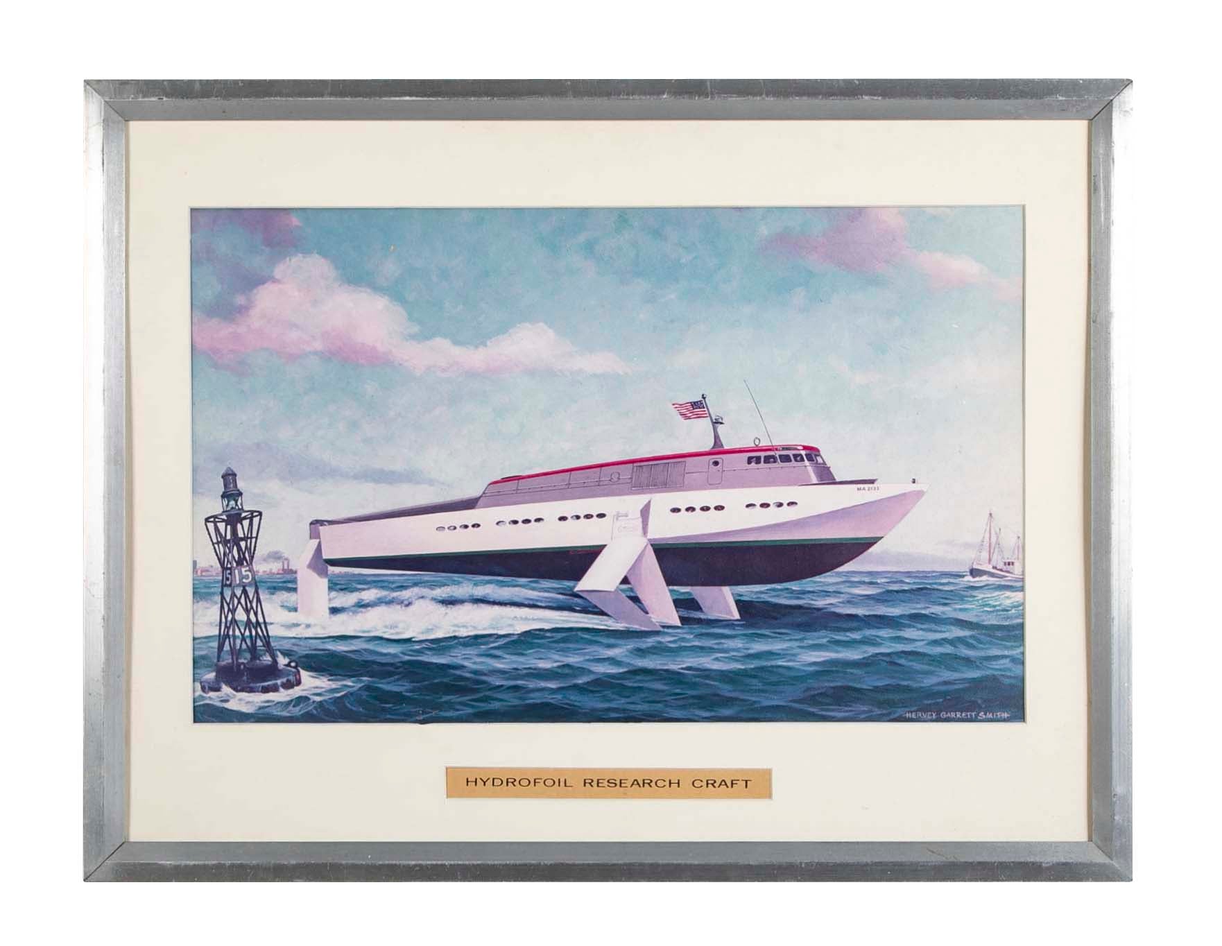 Print of Hydrofoil Prototype Project by Electric Boat, Groton, CT for the US Navy