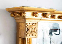American Mirror with Eglomise Panel Showing War of 1812 Battle Between USS Wasp & HMS Frolic