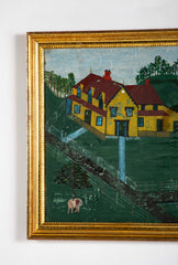 Mid 19th Century Berks County, PA Farm Scene Watercolor