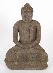 Green River Stone Sculpture of a Seated Buddha from Bali