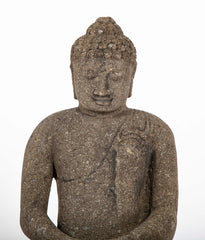 Green River Stone Sculpture of a Seated Buddha from Bali