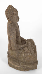 Green River Stone Sculpture of a Seated Buddha from Bali