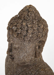 Green River Stone Sculpture of a Seated Buddha from Bali
