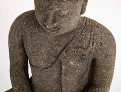 Green River Stone Sculpture of a Seated Buddha from Bali