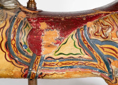 American Carved & Polychrome Wood Carousel Horse-“Roy” County Fair Style Circa 1890-1915 mounted on display stand.