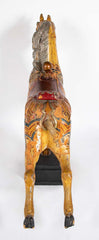American Carved & Polychrome Wood Carousel Horse-“Roy” County Fair Style Circa 1890-1915 mounted on display stand.