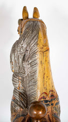 American Carved & Polychrome Wood Carousel Horse-“Roy” County Fair Style Circa 1890-1915 mounted on display stand.