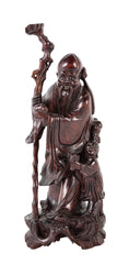 Chinese Wood Carving of Prosperity and Long Life