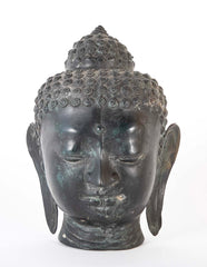 Copper Buddha Head with Green/Blue Patina