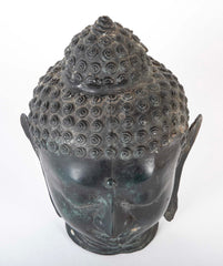 Copper Buddha Head with Green/Blue Patina
