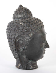 Copper Buddha Head with Green/Blue Patina