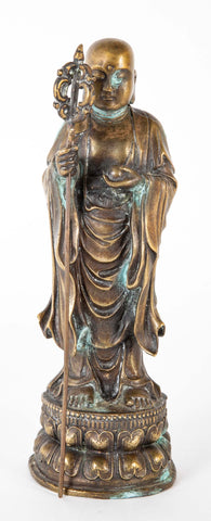 Bronze Buddha Depicting ksitigarbha in Sanskrit Bronze Buddha Depicting ksitigarbha in Sanskrit