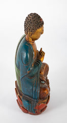 Mid 20th Century Colorful Chinese Bronze Buddha