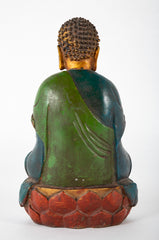 Mid 20th Century Colorful Chinese Bronze Buddha