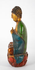 Mid 20th Century Colorful Chinese Bronze Buddha