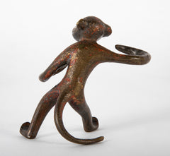 A Bronze of a Monkey Retaining Original Red Paint