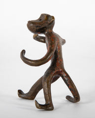 A Bronze of a Monkey Retaining Original Red Paint