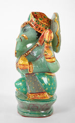 Hand Carved Jade Sculpture of the Hindu Healing God Ganesha